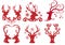 Christmas deer stag heads, vector