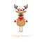 Christmas deer on a white background