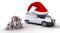 Christmas delivery van