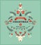 Christmas design with birds, elements and deer