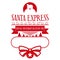 Christmas design for a personalized gift bag from Santa Claus. Santa Express. Special overnight delivery for.