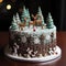 Christmas desserts,raditional Christmas Beautifully cake decorated