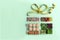 Christmas diet vs healthy choice concept gift box