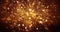 Christmas digital glitter sparks golden particles bokeh explosion on black background, holiday xmas festive