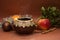 Christmas dinner: ceramic pot of hot steaming food