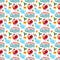 Christmas dinosaur pattern seamless design for decorating, wallpaper, wrapping paper, fabric, background