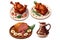 Christmas dishes roasted pork knuckle, creative digital illustration painting