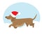 Christmas dog vector illustration. Fully editable. Cartoon style