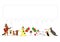 Christmas dogs border with speech bubbles