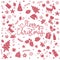 Christmas doodle element icon background. set of cute flat illustation christmas icon, christmas decorations, seamless Patterns