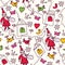 Christmas doodle seamless pattern