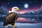 Christmas - Eagle Santa Claus hat - AI generated