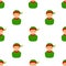 Christmas Elf Avatar Icon Seamless Pattern