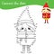 Christmas elf. Connect the dots. Dot to dot by numbers activity for kids and toddlers. Children educational game