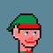 Christmas Elf crypto characters NFT collection. Pixel crypto art style