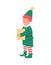 Christmas elf flat color vector faceless character