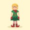 Christmas Elf Glasses Blonde Girl Cartoon