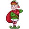 Christmas elf. Set of different elves for christmas. Different new year characters. Santa Claus helpers. New Year characters