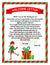 Christmas elf welcome letter with christmas gift. Flat vector illustration