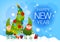 Christmas Elf Winter Holiday Pine Snow Happy New Year Celebration Banner