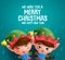 Christmas elves vector characters singing christmas carol in blue background