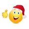 Christmas emoticon with thumb up