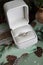 Christmas Engagement Vintage Ring in White Box