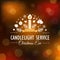Christmas Eve Candlelight Service Invitation Card on Blurry Bokeh Background
