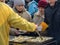 Christmas Eve for poor and homeless on the Main Square in Cracow. Every year the group Kosciuszko prepares the greatest eve in the