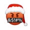 Christmas evil face with hidden mouth symbols Large size of red emoji smile