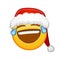 Christmas face with tears of joy Large size of yellow emoji smile