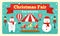 Christmas fair tale banner, flat style