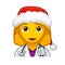 Christmas female doctor or nurse Large size of yellow emoji face