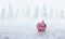 Christmas festival concepts ideas with red ball ornament on snow