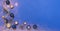 Christmas festive background with New Year`s toys balls stars sparkles