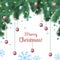 Christmas festive realistic tree with many multi-colored Christmas balls, bright garland - Vector