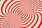 Christmas festive red and green spiral tunnel. Striped twisted xmas optical illusion. Hypnotic background. 3D render illustration.