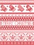 Christmas and festive winter seamless pattern in cross stitch with mittens,heart, angel, decorative ornaments