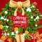 Christmas festive wreath greeting card