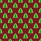 Christmas fir tree green dark red art seamless pattern