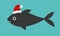 Christmas fish in Santa hat