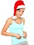 Christmas fitness woman - funny weight loss