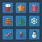 Christmas flat icons set for mobile or web site applications.