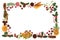 Christmas Flora and Food Background Border