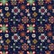 Christmas floral snowflakes seamless pattern