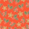 Christmas florals seamless pattern. Mistletoe leaves. Vector illustration