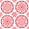 Christmas folk pattern - red snowflake mandala seamless design