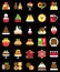 Christmas food and drinks filled icon set 2