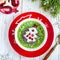 Christmas food healthy idea. Green smoothies