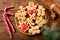 Christmas food.  Homemade gingerbread cookies, top view